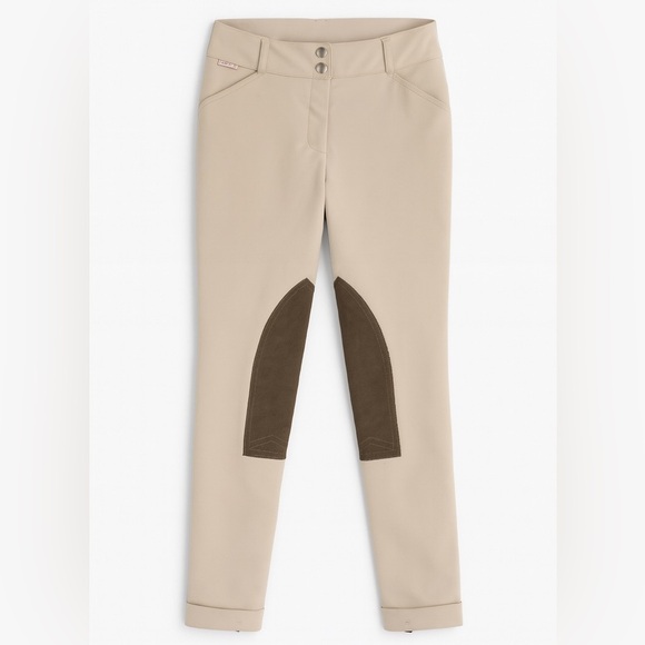 Belle & Bow Equestrian Pants Riding Jodhpurs Horse Show Gear Beige Youth Size 12 - Picture 1 of 11